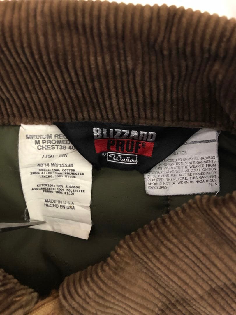 90s USA製 Walls 襟コーデュロイ ダック生地 ジャケット M w05