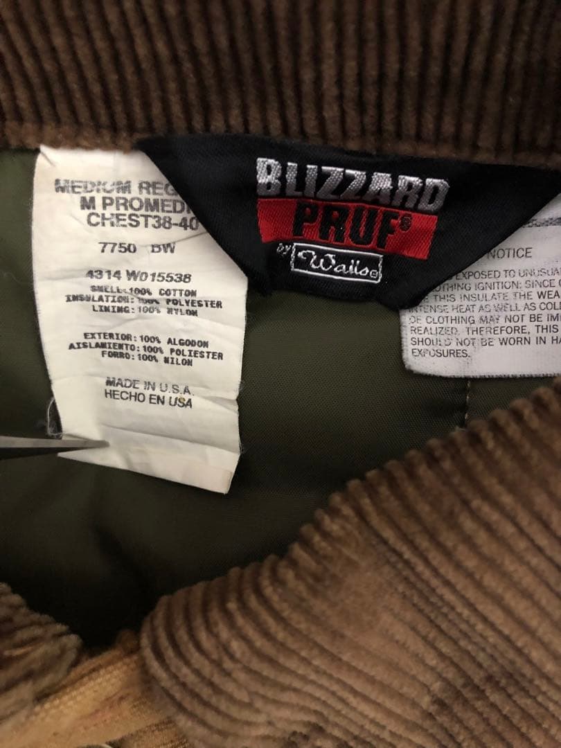 90s USA製 Walls 襟コーデュロイ ダック生地 ジャケット M w05