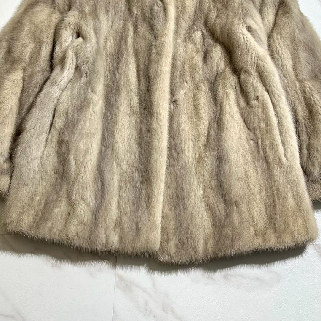 サファイヤミンク ロング リアルファー コート 毛皮 毛並み◎ レディース