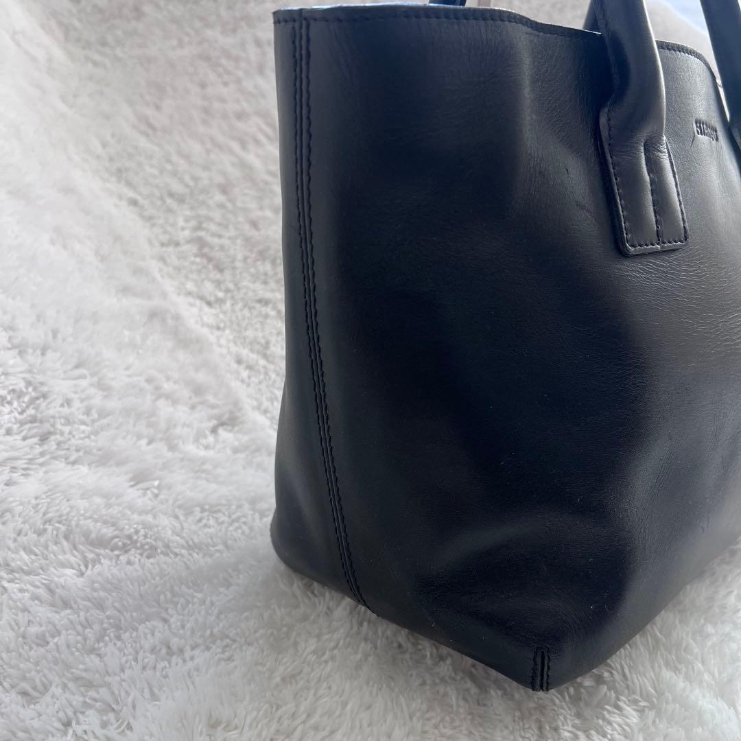 極美品 HIROFU ブラック レザートートバッグ　自立