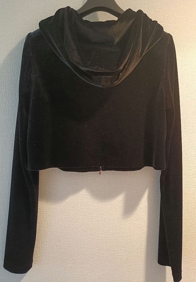 FOXEY☆ベルベット パーカー☆ブラック☆40 ☆ベロアノアール