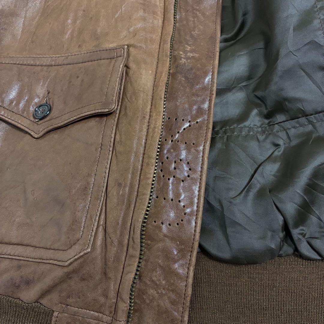 80s BUAER US NAVY G-1 レザー フライトジャケット 42