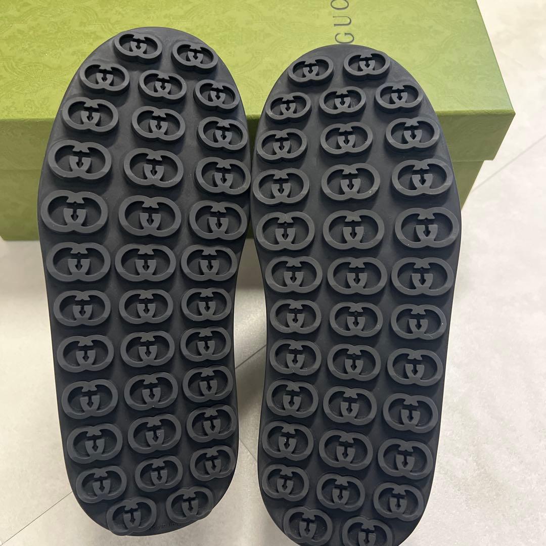 新品　GUCCI グッチ　スニーカー　GG キャンバス　厚底　ネイビー　ブラック