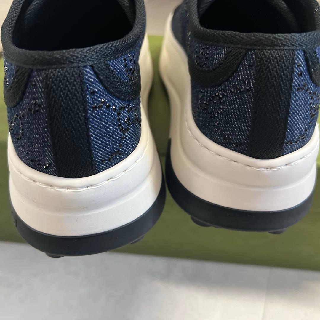 新品　GUCCI グッチ　スニーカー　GG キャンバス　厚底　ネイビー　ブラック