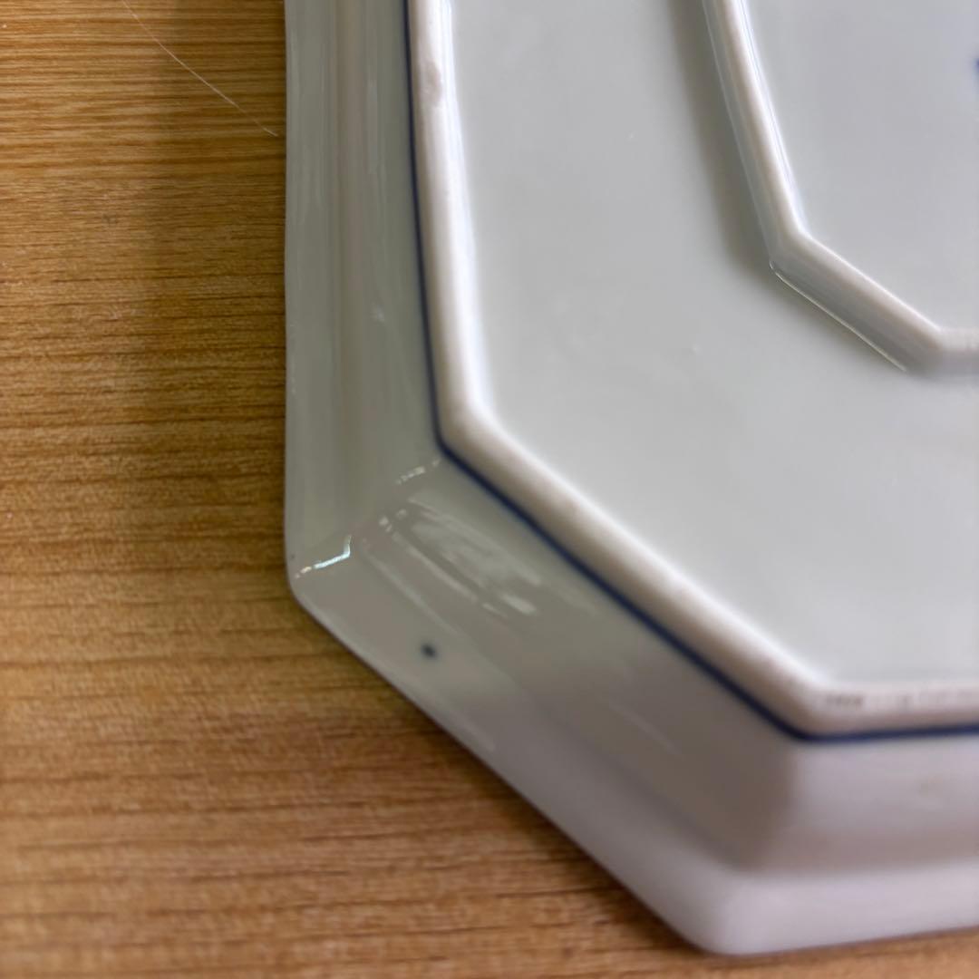 龍峰窯 緑彩金欄手 八角皿 5枚 八角形の陶磁器皿 取り皿