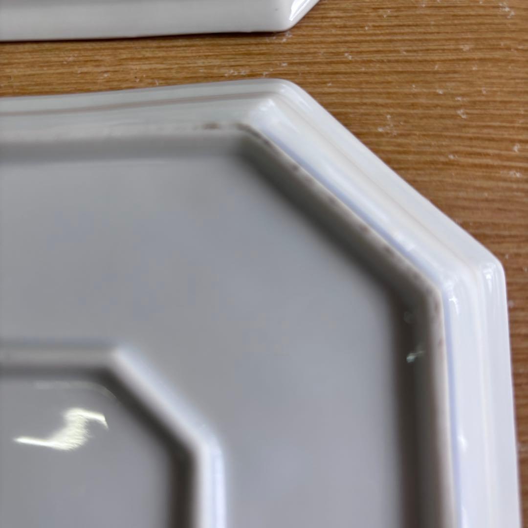 龍峰窯 緑彩金欄手 八角皿 5枚 八角形の陶磁器皿 取り皿