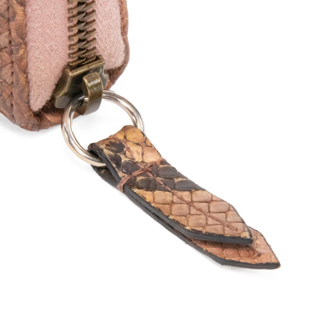 本物 グッチ 長財布 ファスナー レディース パイソン GGマーモント 茶色