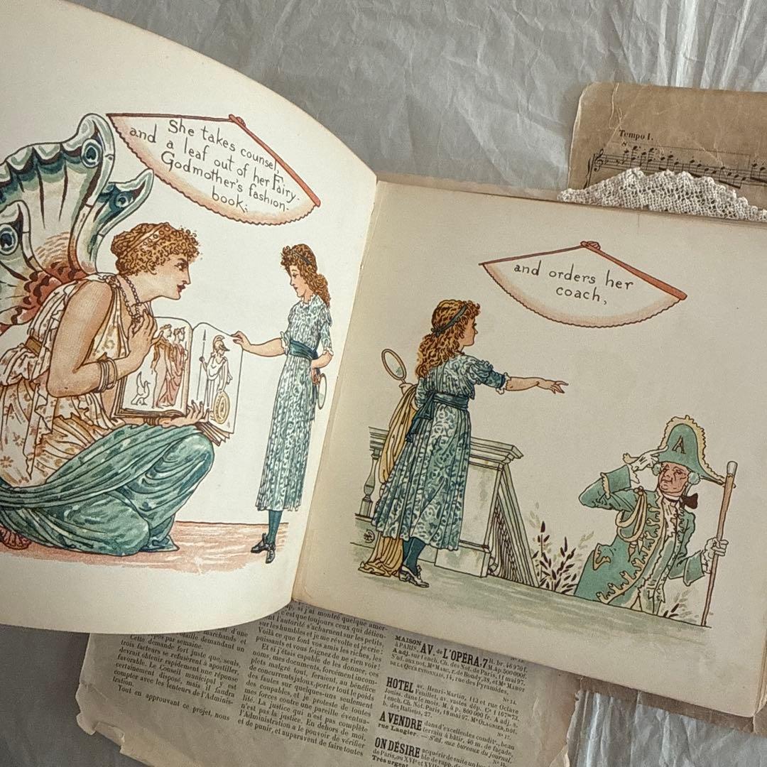 稀少アンティーク美しい挿絵のイギリス絵本ウォルタークレイン洋書ジャンクジャーナル