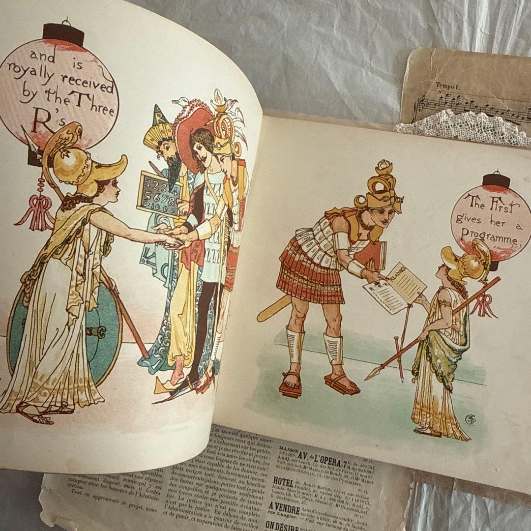 稀少アンティーク美しい挿絵のイギリス絵本ウォルタークレイン洋書ジャンクジャーナル