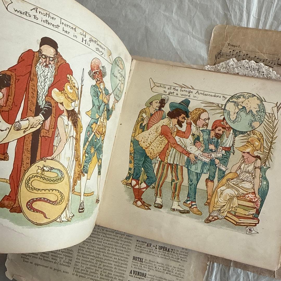 稀少アンティーク美しい挿絵のイギリス絵本ウォルタークレイン洋書ジャンクジャーナル