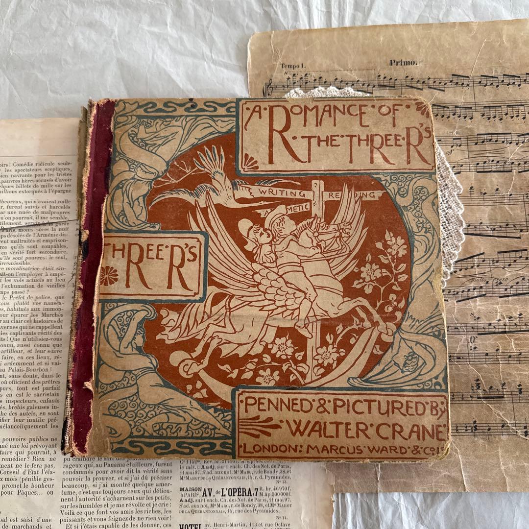 稀少アンティーク美しい挿絵のイギリス絵本ウォルタークレイン洋書ジャンクジャーナル