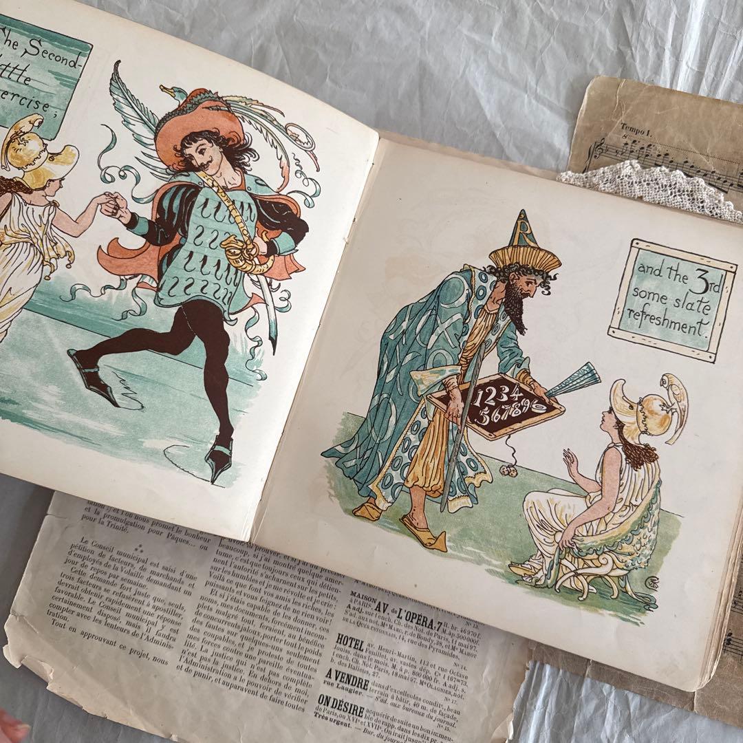 稀少アンティーク美しい挿絵のイギリス絵本ウォルタークレイン洋書ジャンクジャーナル