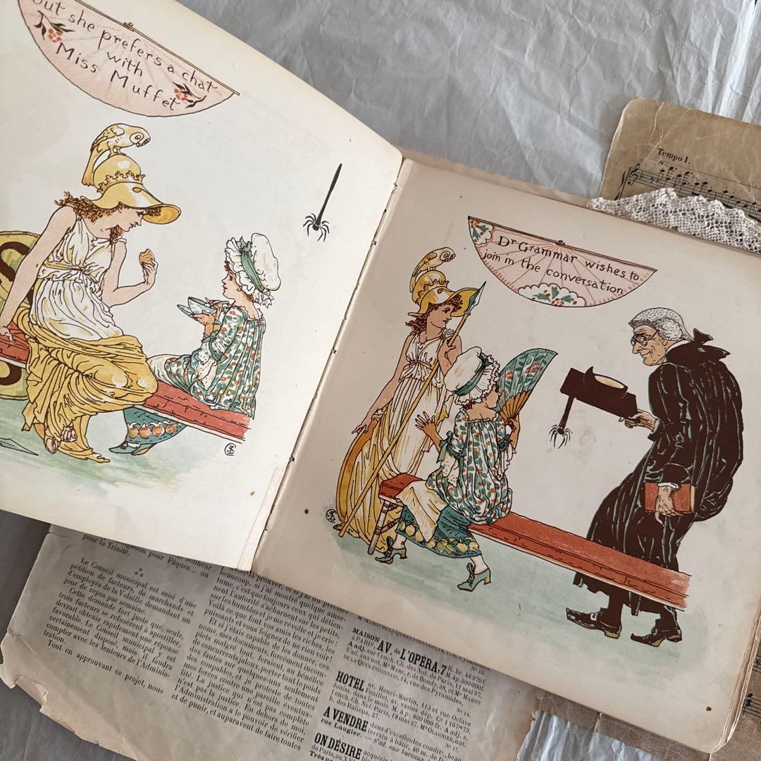 稀少アンティーク美しい挿絵のイギリス絵本ウォルタークレイン洋書ジャンクジャーナル