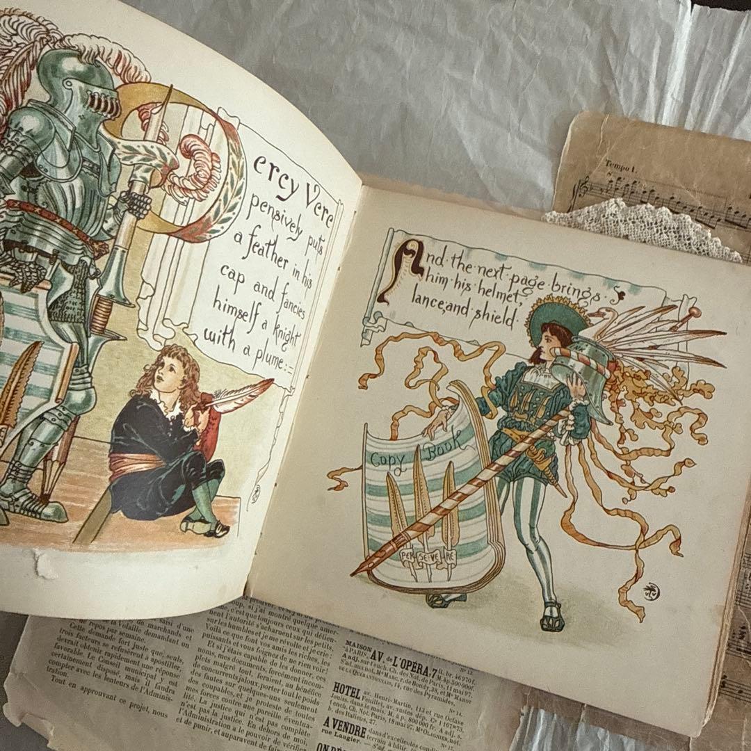 稀少アンティーク美しい挿絵のイギリス絵本ウォルタークレイン洋書ジャンクジャーナル