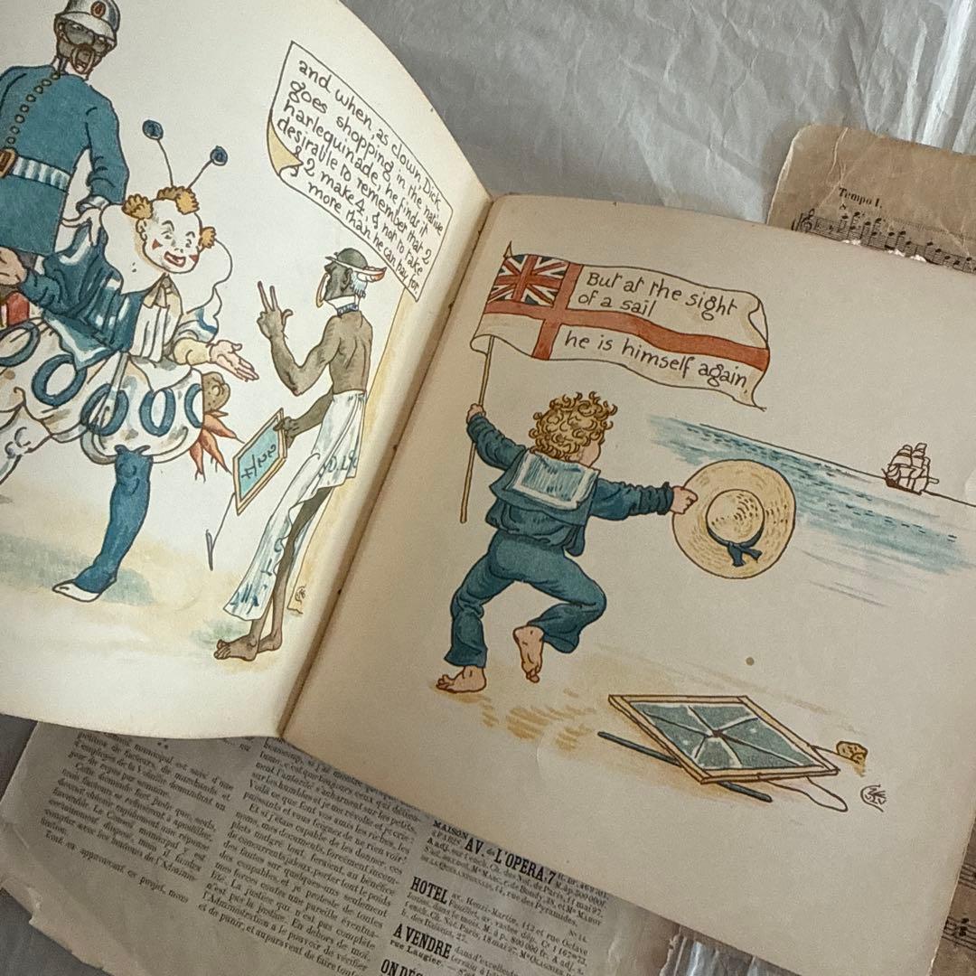 稀少アンティーク美しい挿絵のイギリス絵本ウォルタークレイン洋書ジャンクジャーナル