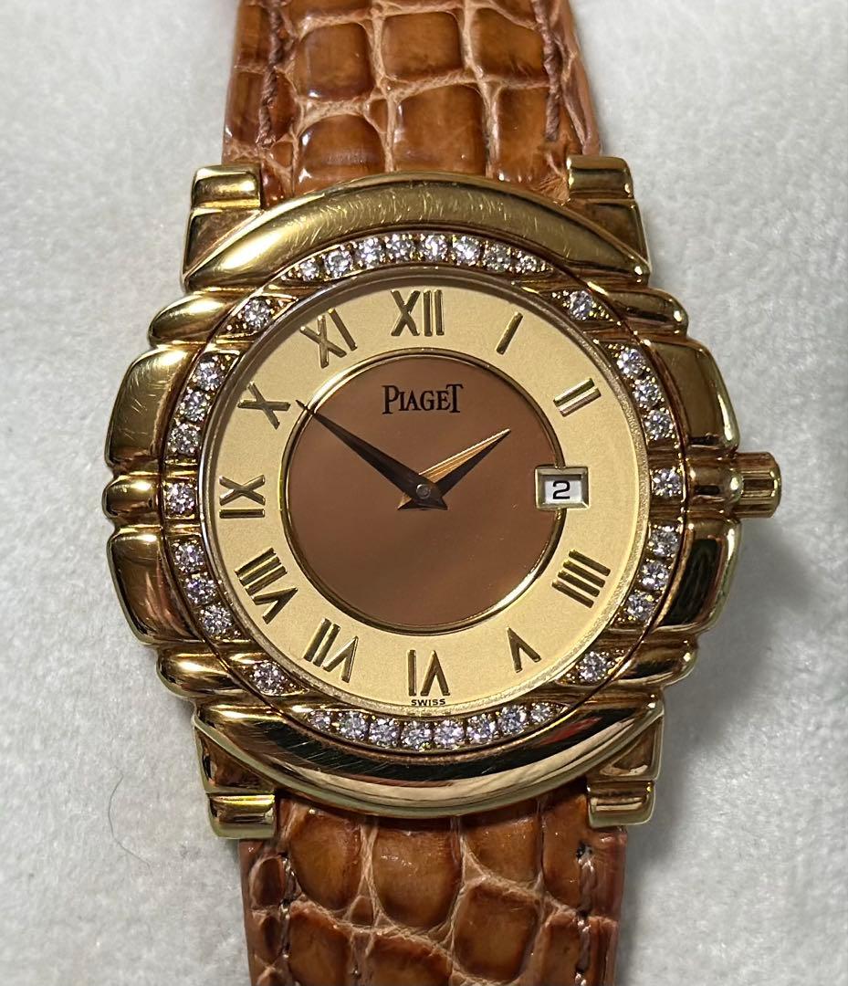 コ*ン様 Piaget タナグラYGｘ革 シャンパン文字盤　17243