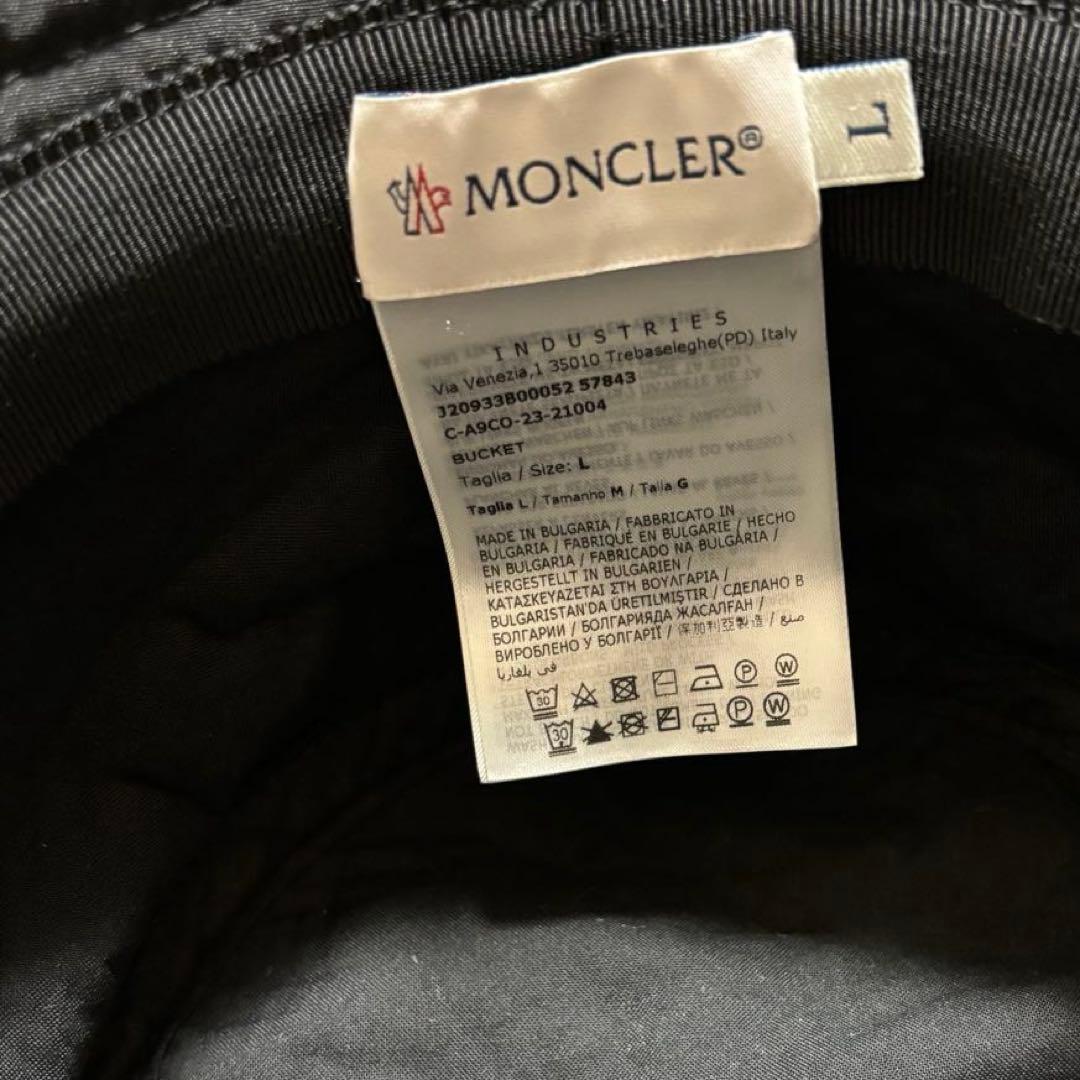 極美品　MONCLER バケットハット　帽子　黒　L 国内正規品 4K67