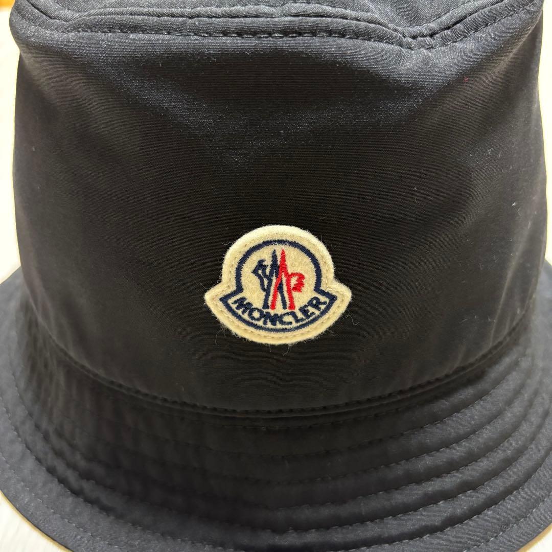極美品　MONCLER バケットハット　帽子　黒　L 国内正規品 4K67