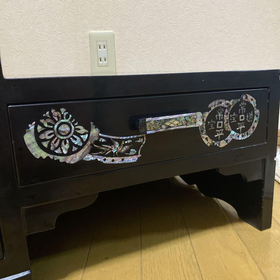 螺鈿細工　収納棚　らでん