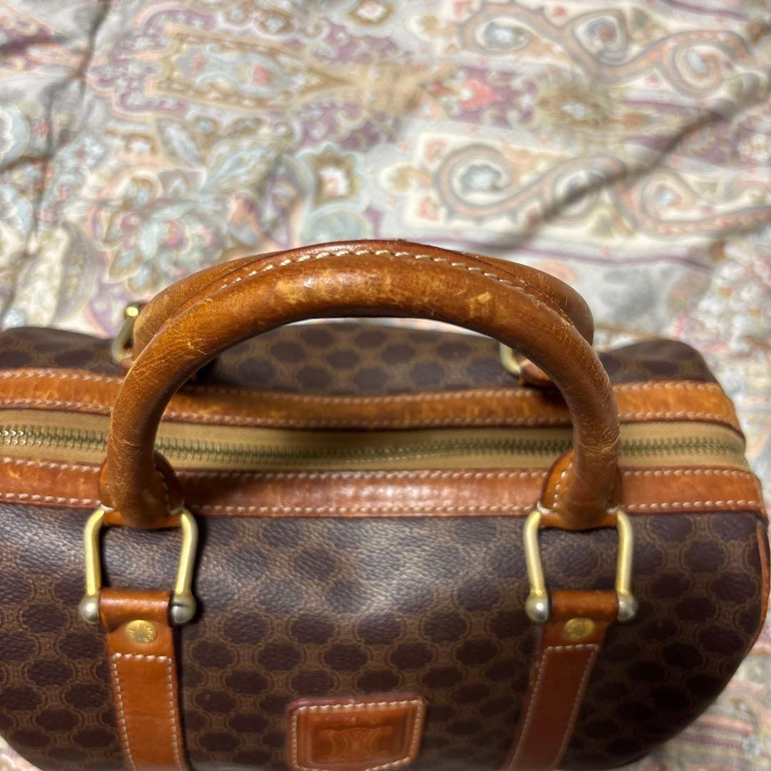 CELINE ブラウンレザードラムバッグ