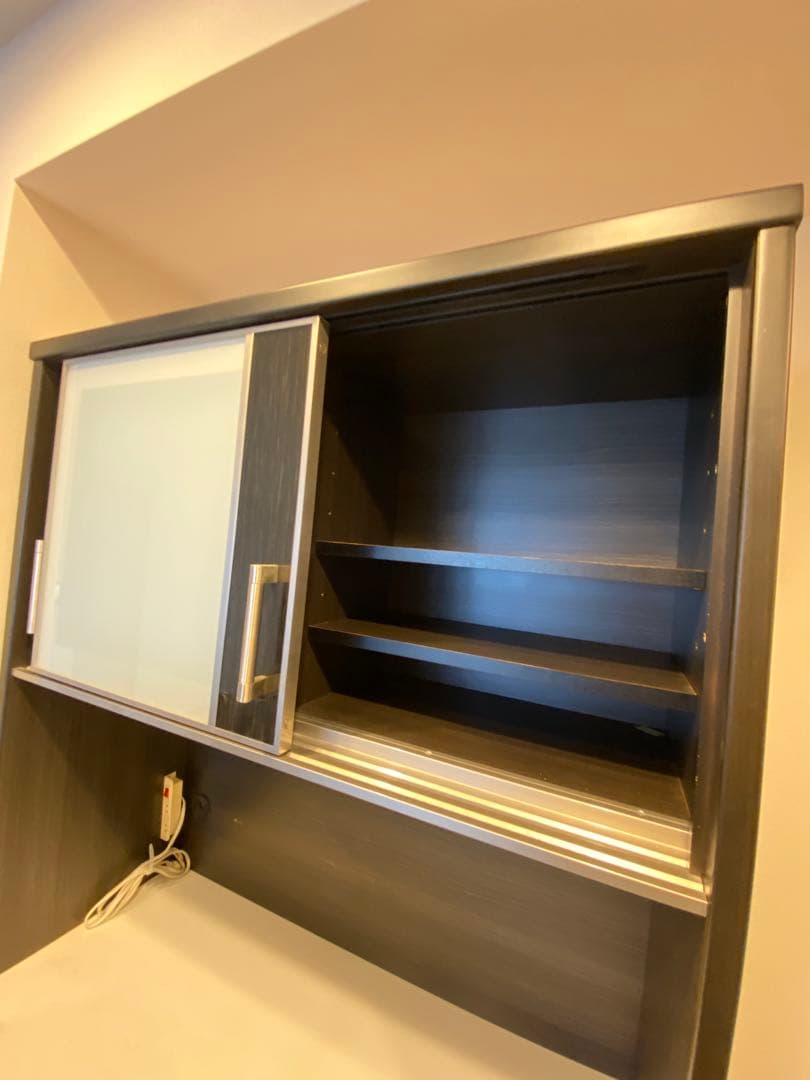 【最終値下げ】【ニトリ】黒の木製食器棚・キッチンカウンター