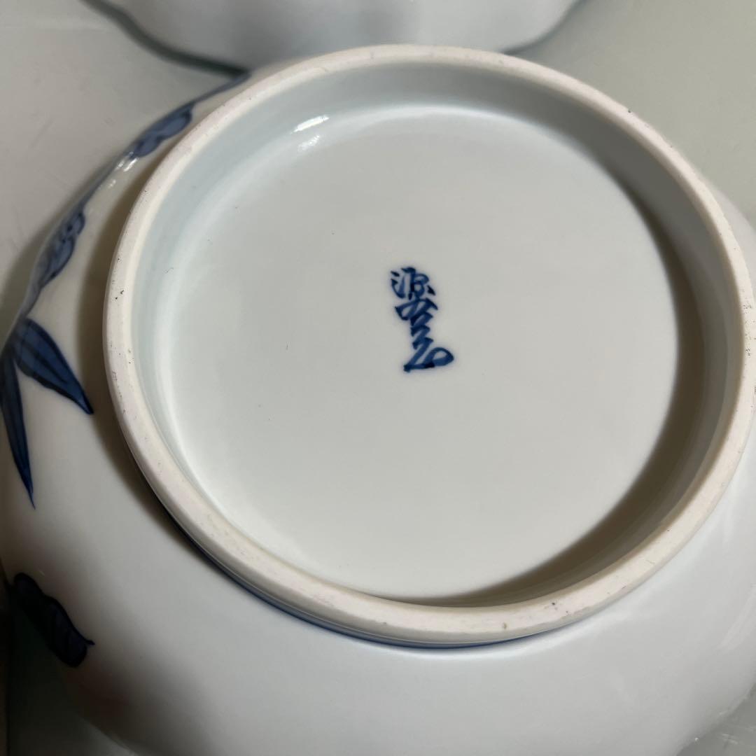 源右衛門　染付ひまわり絵　鉢碗5ケ