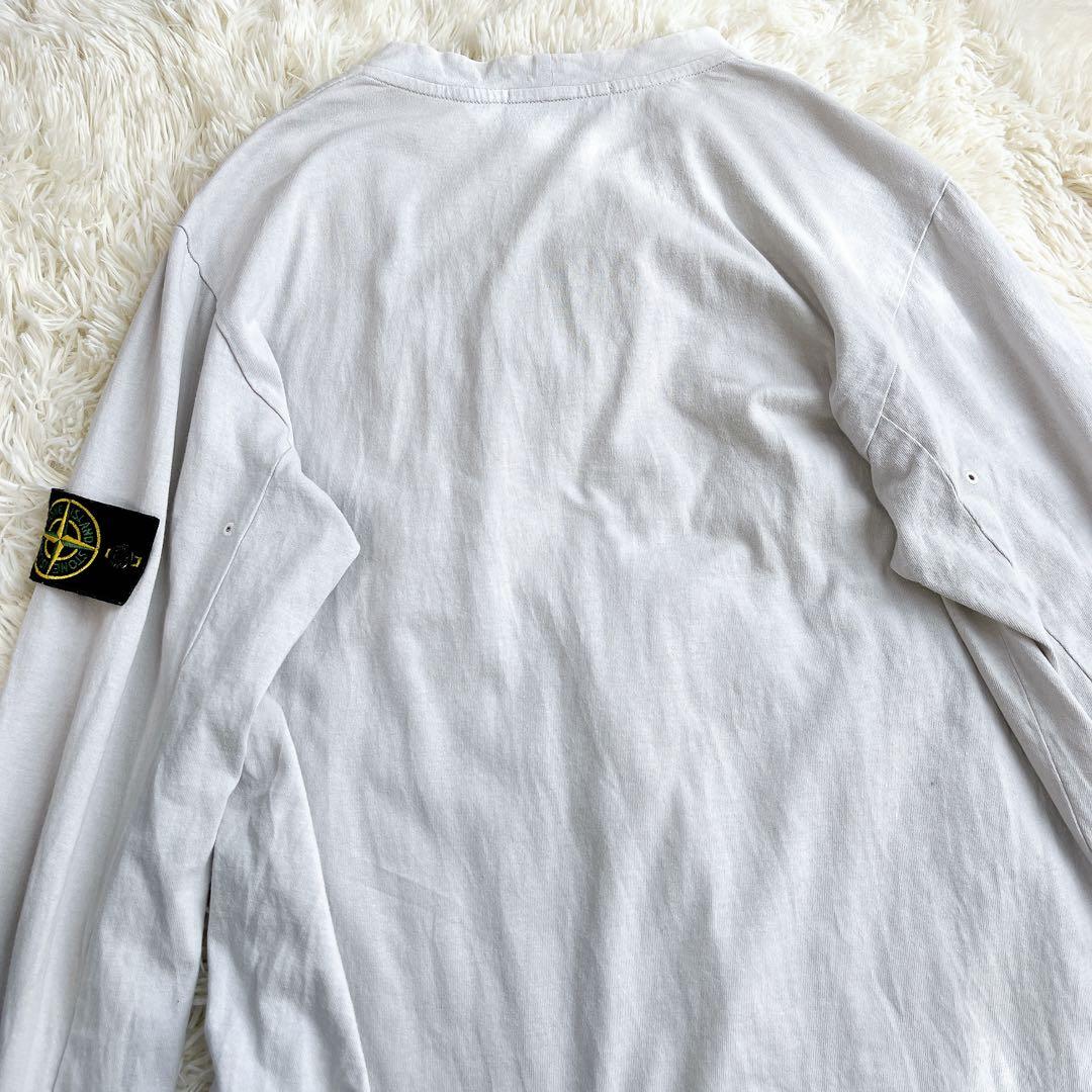 STONE  ロゴワッペン ロングカットソー ライトグレー L