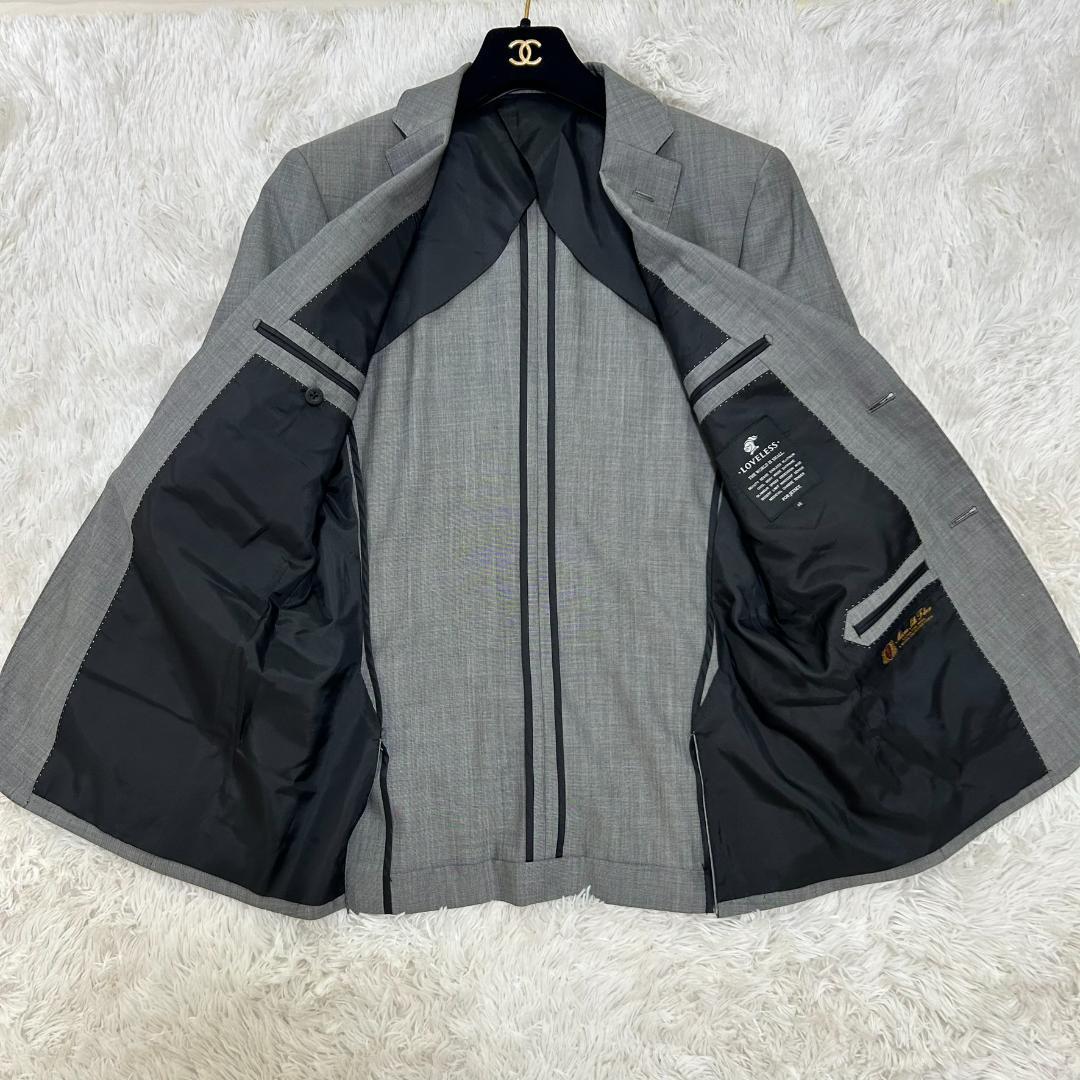 品　ラブレス　セットアップ　シルク　モヘヤ　ウール　グレー　三陽商会　M　背抜き