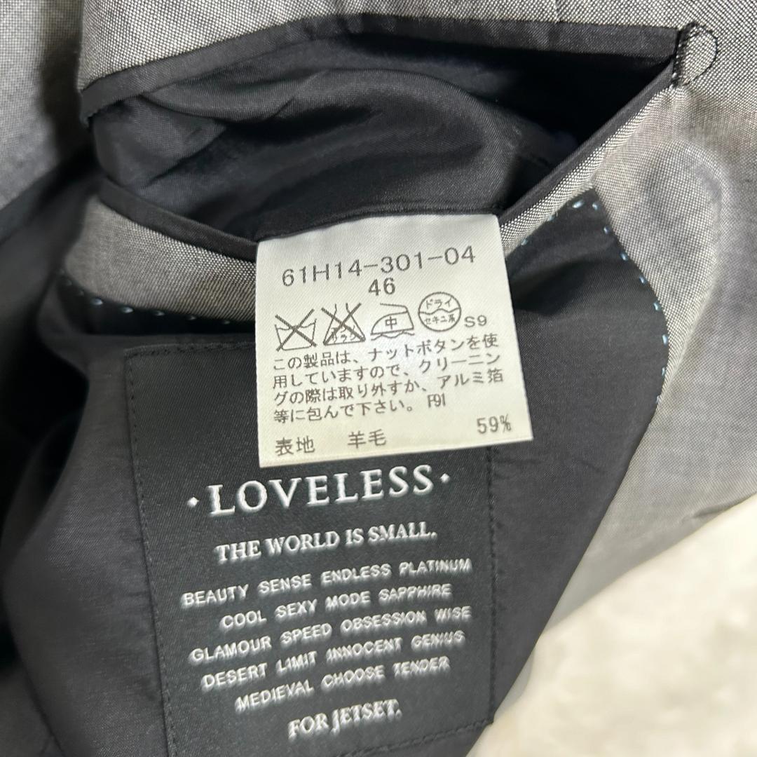 品　ラブレス　セットアップ　シルク　モヘヤ　ウール　グレー　三陽商会　M　背抜き