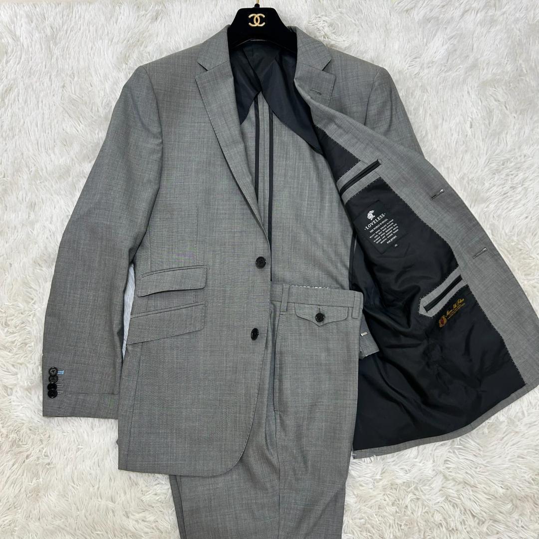 品　ラブレス　セットアップ　シルク　モヘヤ　ウール　グレー　三陽商会　M　背抜き