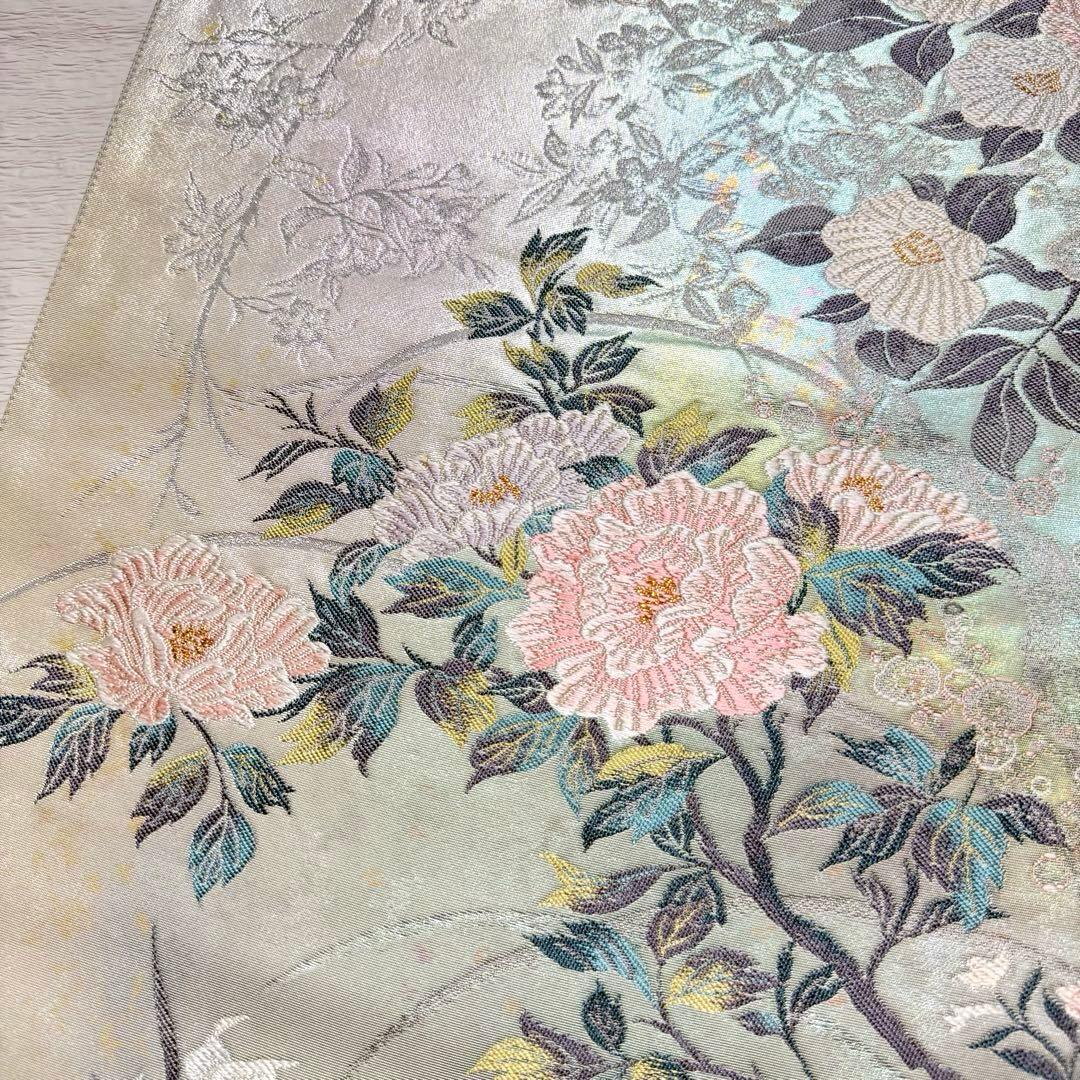 m-92 牡丹 袋帯 正絹