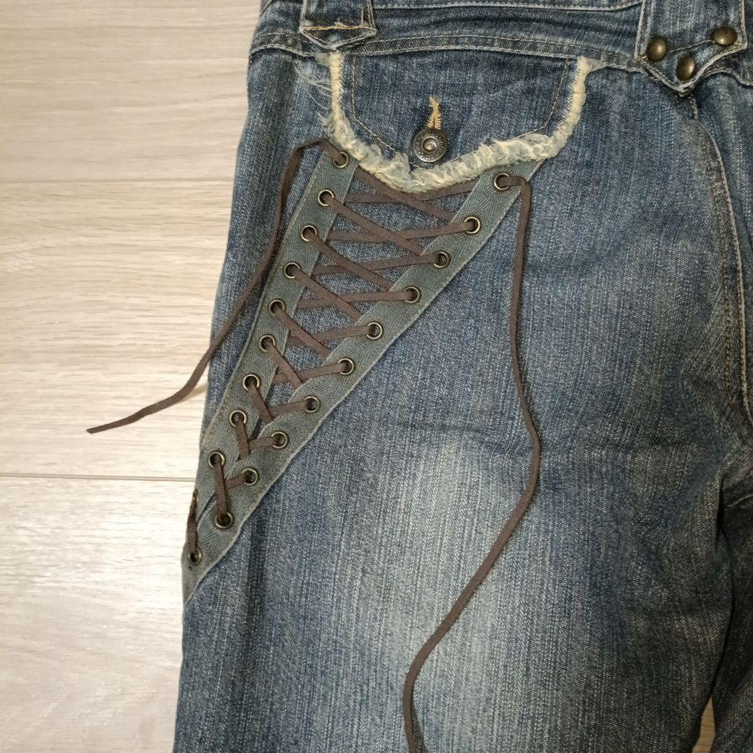 【in the attic】 デザイン カーゴ デニム ダメージ Y2K