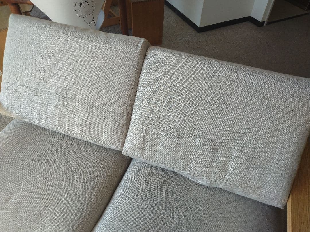 【訳あり美品】MUJI/無印良品 オーク材ソファ2シーター/フェザーコイル/木製