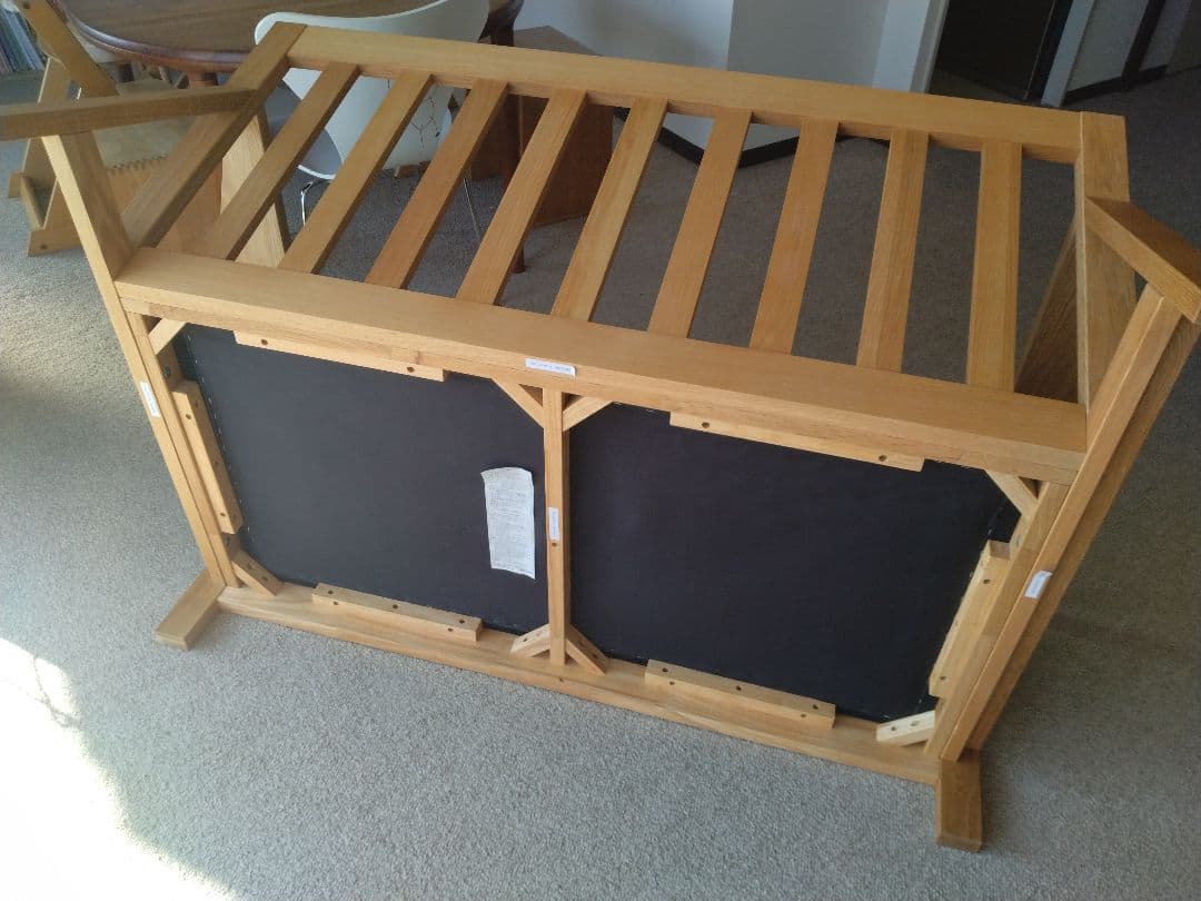 【訳あり美品】MUJI/無印良品 オーク材ソファ2シーター/フェザーコイル/木製