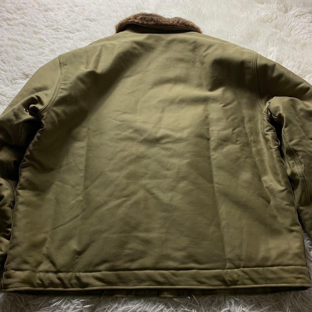 美品■HOUSTON ヒューストン デッキジャケット カーキ 42