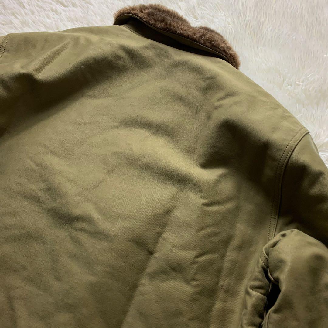 美品■HOUSTON ヒューストン デッキジャケット カーキ 42