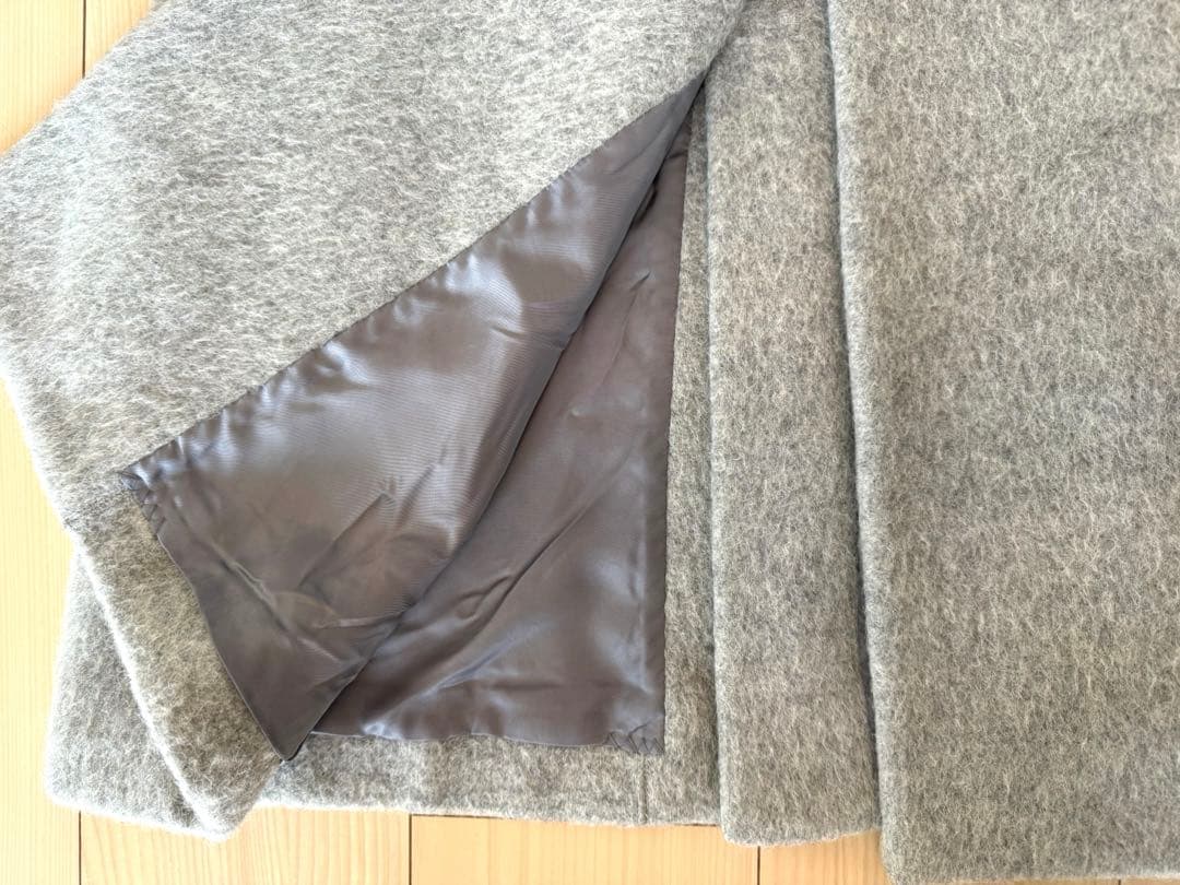 超美品 feerique アルパカ混 厚手 ロングコート グレー 2