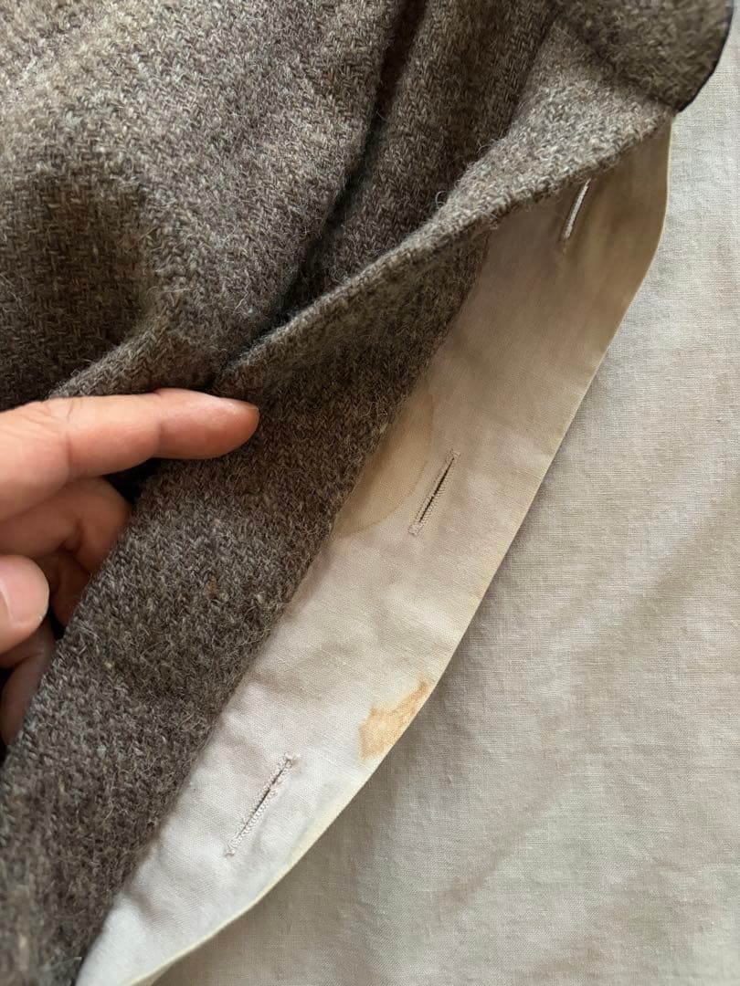 Khadi and Co 手織りツイードコート ブラウンMサイズ