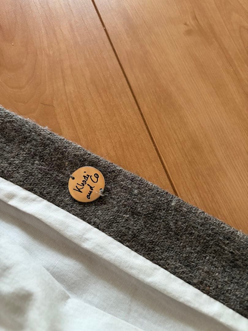 Khadi and Co 手織りツイードコート ブラウンMサイズ