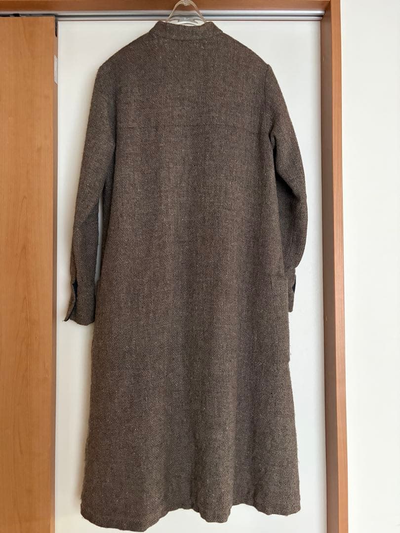 Khadi and Co 手織りツイードコート ブラウンMサイズ