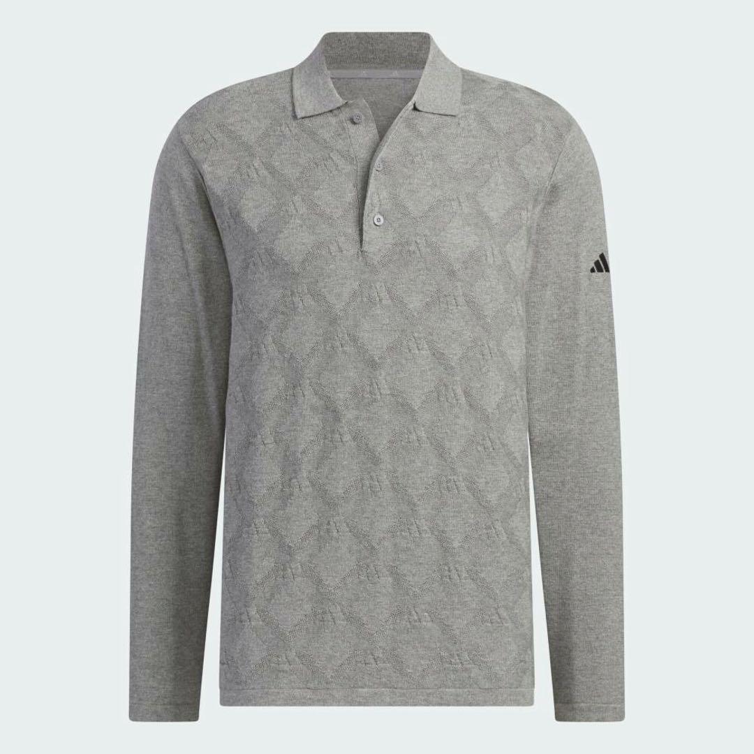 送料無料 新品 adidas GOLF アーガイル柄セーター ポロ M GR