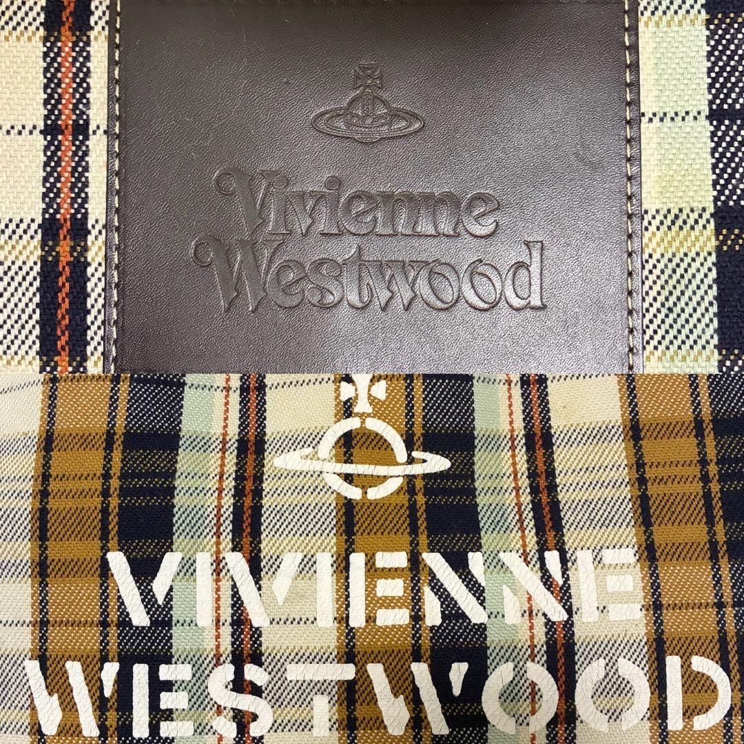 【美品】ヴィヴィアンウエストウッド トートバッグ キャンバス オーブ 総柄 茶