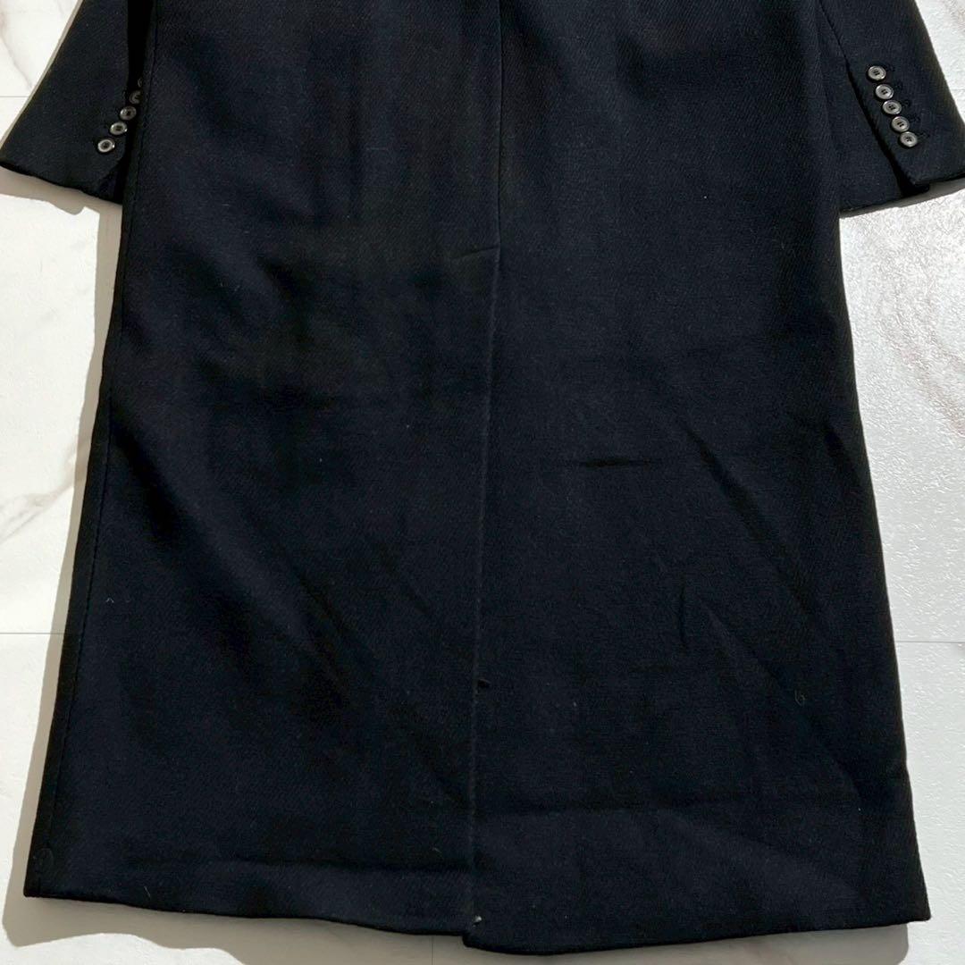 【極美品✨】ザラ マンテコ ヘリンボーン ダブルチェスターコート 黒 L相当