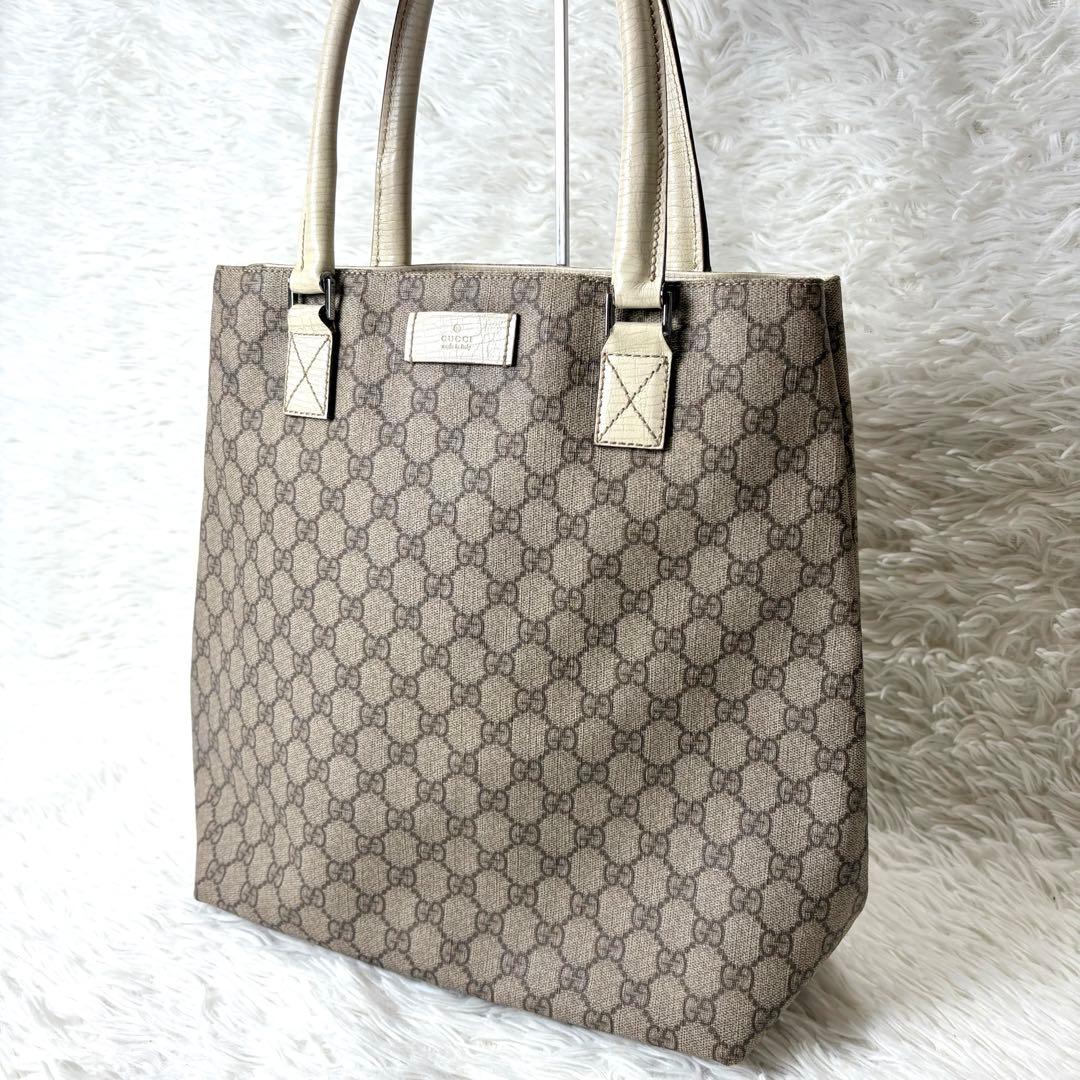 GUCCI グッチ GGスプリーム トートバッグ PVC アイボリー系