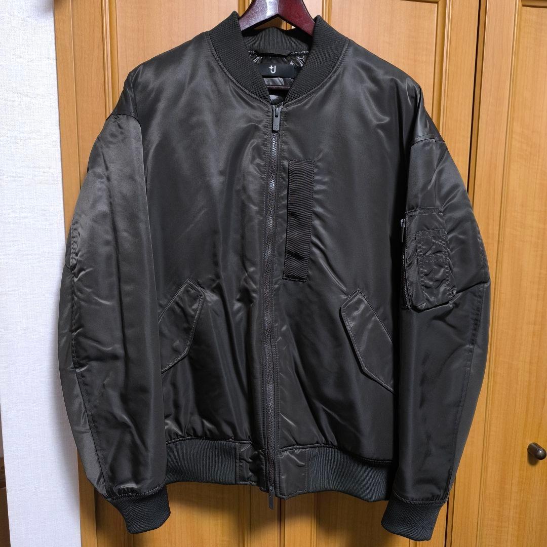 【希少美品】ユニクロ+J ハイブリッドダウンMA-1ブルゾン L 2021秋冬