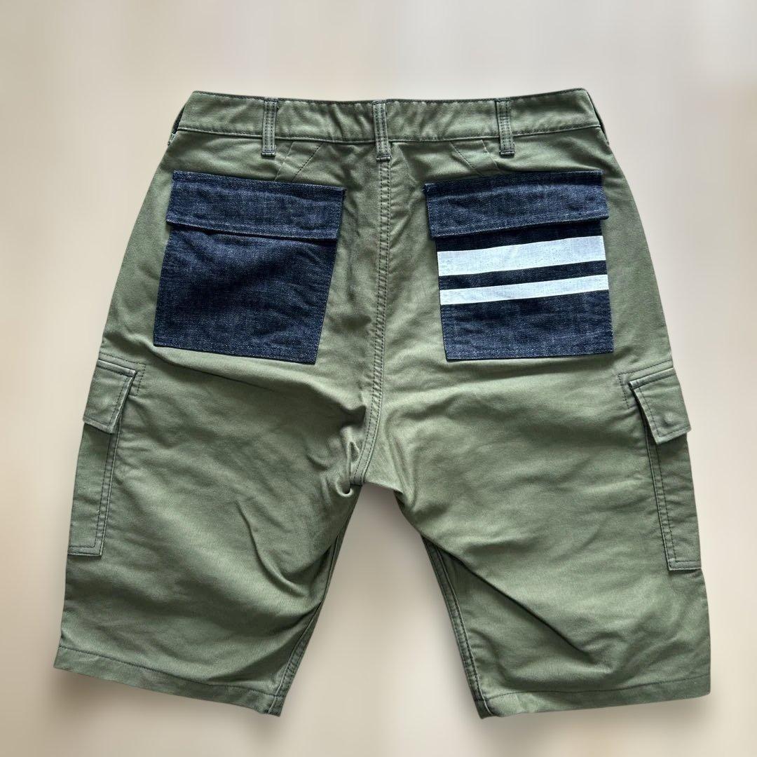 桃太郎ジーンズW32 カーゴショートパンツ オリーブグリーン