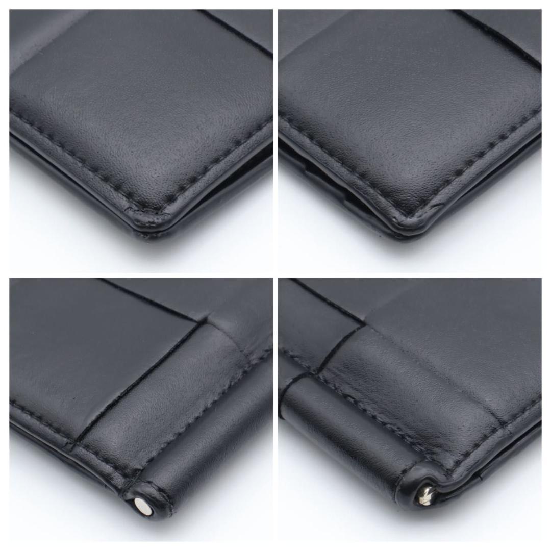 【超極美品】BOTTEGAVENETA カセット　マネークリップ　黒　レザー