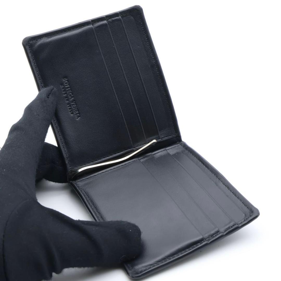 【超極美品】BOTTEGAVENETA カセット　マネークリップ　黒　レザー