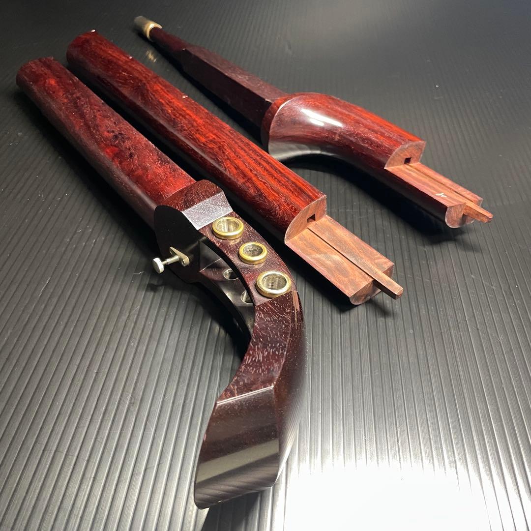 【職人技フルメンテ済み】 津軽三味線 トチ棹 一本溝 紅木 超重量 美品