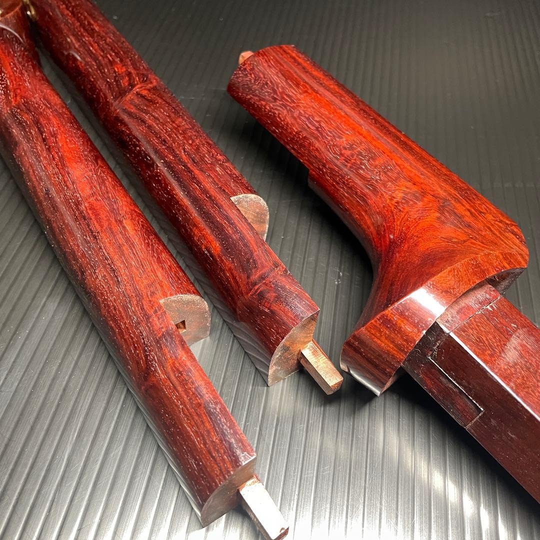 【職人技フルメンテ済み】 津軽三味線 トチ棹 一本溝 紅木 超重量 美品